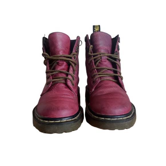 Dr Martens Women's Luana AW004 Cherry Red Leather Combat Boots Size 5 - Picture 2 of 11